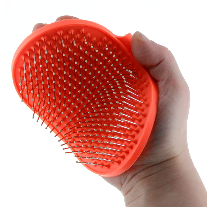 Raw Paws Pet Hand-Held Rubber Tipped Pin Brush for Dogs & Cats - Grooming Brush for Dogs Shedding - Dog Brushes for Grooming Large Dogs & Small Dogs - Bath Brush for Dogs with Short Hair & Long Hair - PawsPlanet Australia