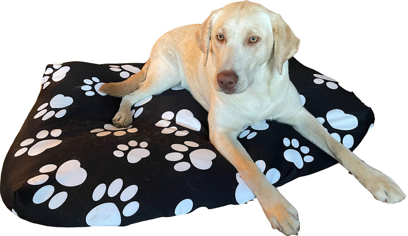 Furever Dog Bed Slipcover-Stretch, Soft Pet Bed Cover-Universal-Easy to Remove (Zipper Free) -Black/Large Large-48"x30"x6" Black - PawsPlanet Australia