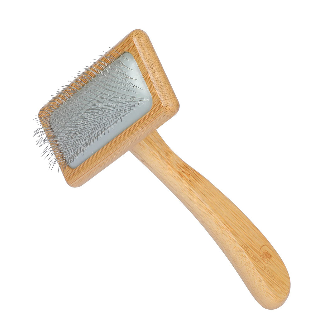 Dog & Cat brush, Pet Slicker Brush with Bamboo Handle for Long Hair & Short Hair Elegant Grooming Comb for Removing Shedding, Tangles and Dirt - PawsPlanet Australia