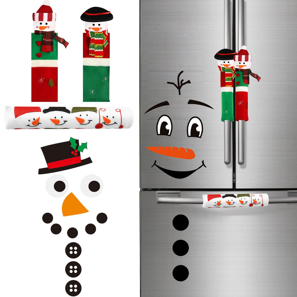 5 Pieces Christmas Refrigerator Decorations Set Christmas Refrigerator Handle Covers Christmas Snowman Magnets Stickers Christmas Refrigerator Magnets Kitchen Appliance for Kitchen Home Decor - PawsPlanet Australia
