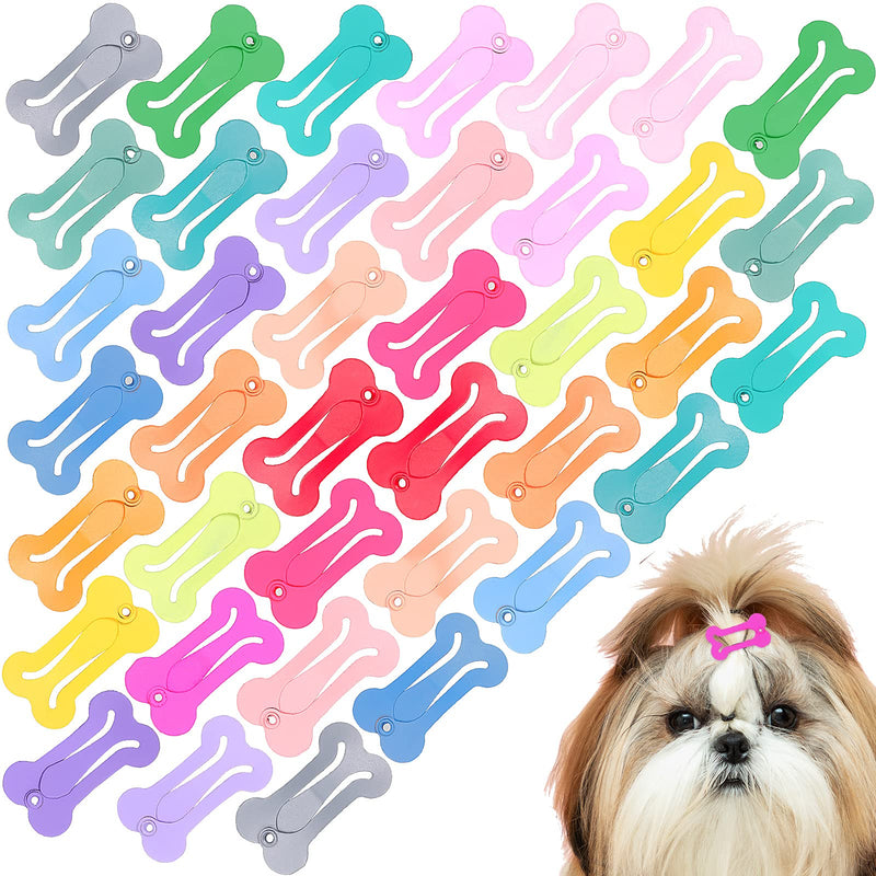 40 Pieces Hair Clips for Dogs Cute 1 Inch Puppy Dog Barrettes Small Bone Snap Hair Clips Multicolor Hair Barrettes for Dog Cat Pet Grooming Bows Hair Accessories - PawsPlanet Australia