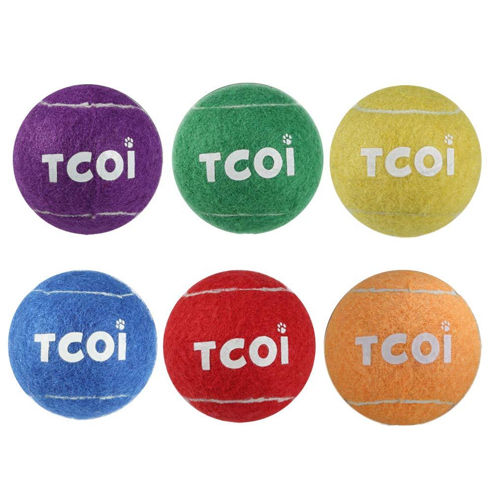 Rainbow Tennis Balls for Dogs 2.5" Size 6 Bright Colours Interactive Dog Toys Dog Gift for Dogs - PawsPlanet Australia