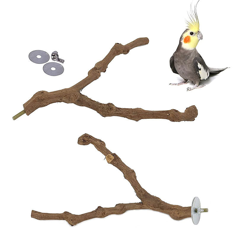 Dnoifne Natural Grape Stick Parrot Bird Perch Stand, Natural Grapevine Bird Cage Stand Pole Accessories, Paw Grinding Standing Climbing Perch for Parrot, Parakeet, Budgies, Lovebirds (1 Pack) - PawsPlanet Australia