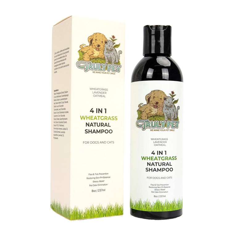 Truly Pet - Wheatgrass Shampoo for All Dogs and Cats - Soothe Wheatgrass and Oatmeal Shampoo for Dry Itchy Skin, Calm Hypoallergenic Shampoo for Sensitive Skin, Deodorizing and Coat Protecting Shampoo - PawsPlanet Australia