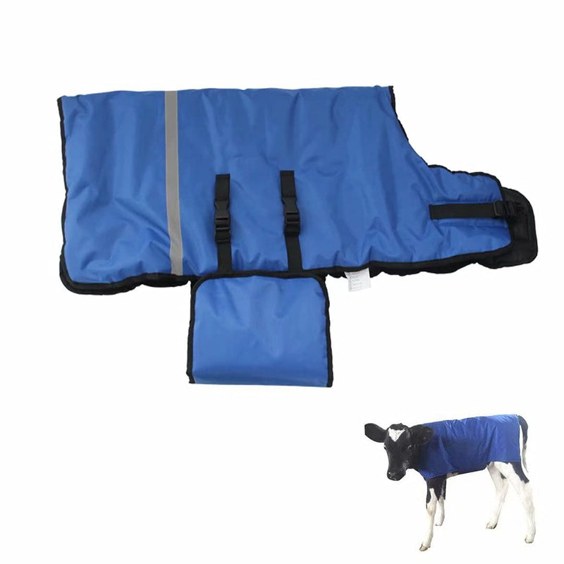 Calf Warm Clothes Calf Saver Coat Blanket for Keep Cow Warmming Thickened Belly Protection Windproof Large Size Blue - PawsPlanet Australia