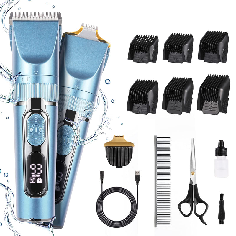 YHC Dog Clippers, Rechargeable, Cordless, Low Noise, Professional 2 in 1 Cat & Dog Grooming Kit for Small & Large Breeds with Thick & Heavy Coats. - PawsPlanet Australia