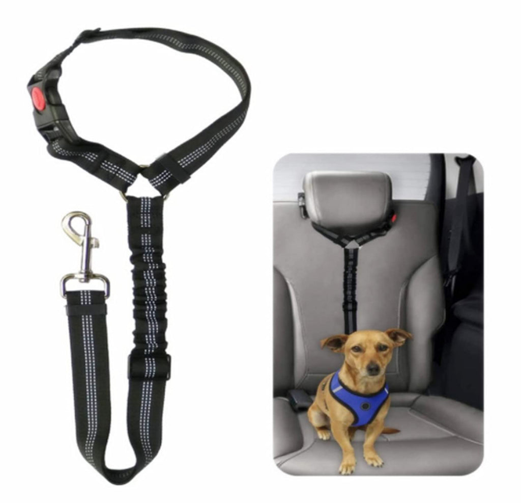 2PCS Black Pet Dog Car Seat Belts, Adjustable Traction Belt for Cats and Dogs and Other Pets. - PawsPlanet Australia