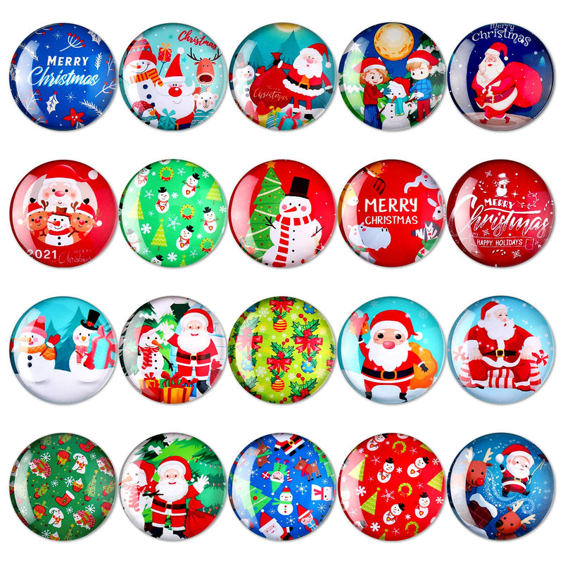 40 Pieces Christmas Refrigerator Magnets 3D Glass Fridge Magnets Decorative Multi-Color Office Magnets Christmas Magnetic Decorations for Refrigerator Mailbox Christmas Home Party Decors, 20 Styles - PawsPlanet Australia