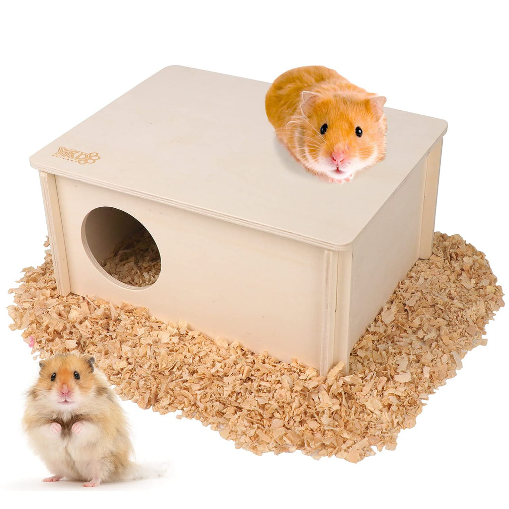 YKD Natural Wood Multi Chamber Hamster House, Small Animals Hideout House, Hamster Explore Tunnel Maze Toys for Hamster Mice Gerbils Mouse Syrian Hamsters Medium - PawsPlanet Australia