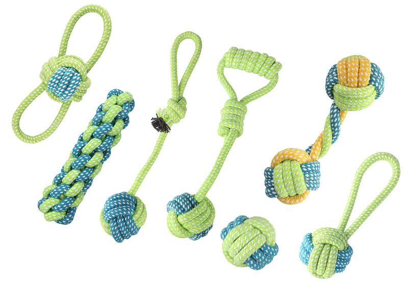 Yachonn 7 combo Cotton Rope Chew Toys for Pets, Cotton Teething Toys for puppy playing Training for small and medium dogs - PawsPlanet Australia