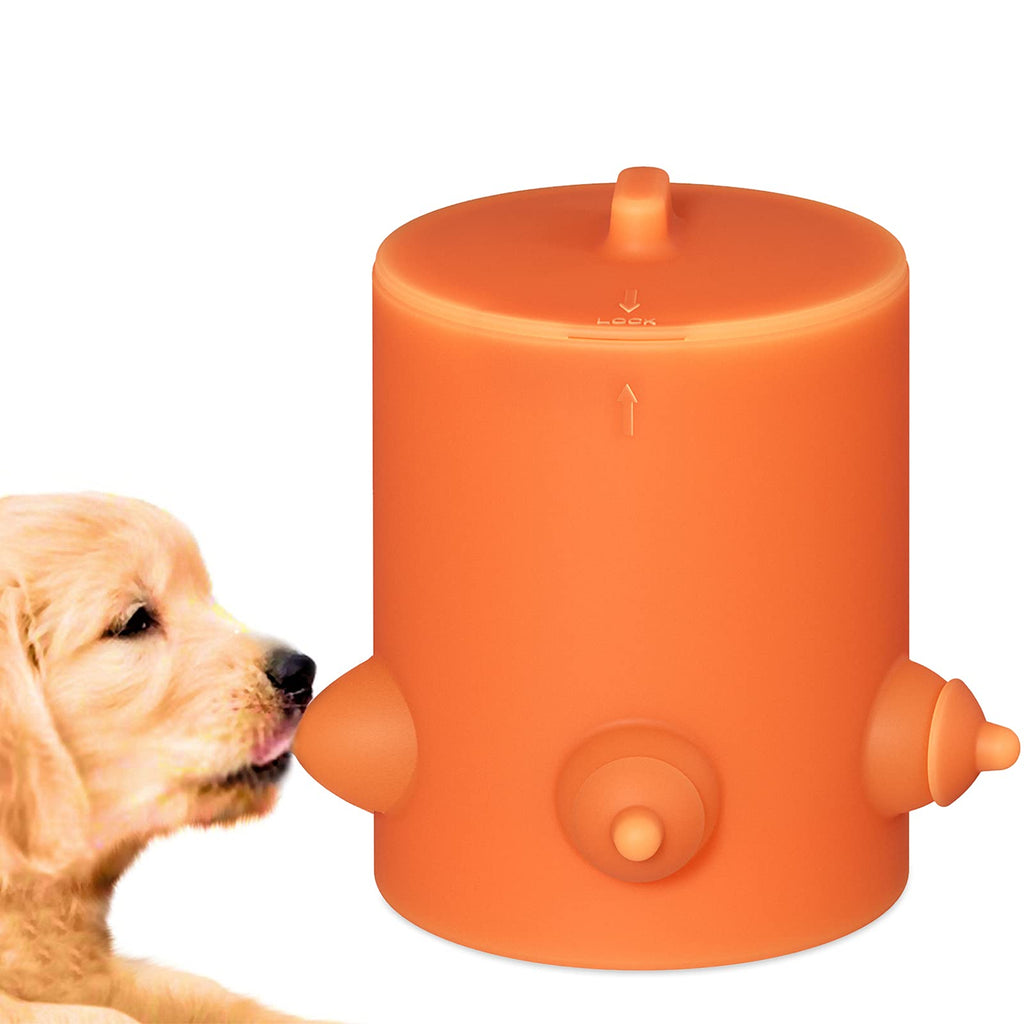 DEEDRR Silicone Bubble Milk Bowl Multi Nipple Pet Feeder for Dogs Cats Puppies Kittens(Orange) - PawsPlanet Australia