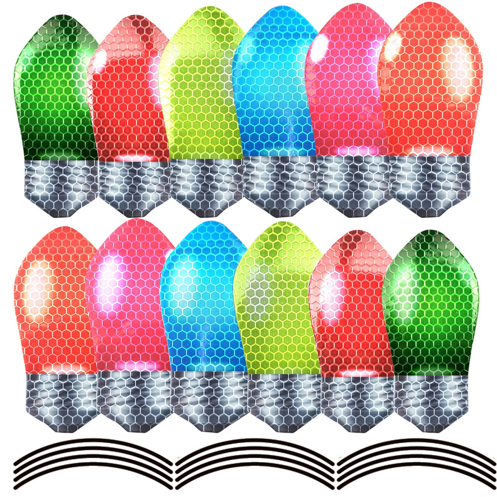 24 Piece Christmas Reflective Car Decorations, Christmas Decorations, Xmas Holiday Car Refrigerator Bulb Light Shaped Magnets Set for Car, Refrigerator, Home, Mailbox Decal with 12 PCS Magnet Wire - PawsPlanet Australia