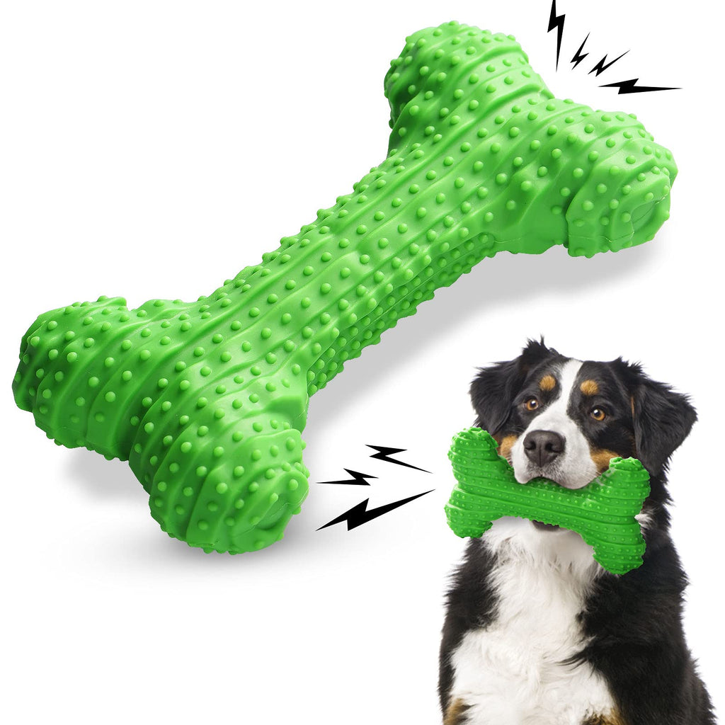 TheWooffylum Dog Chew Toys for Aggressive Chewers Medium & Large Breed, Super Chewer Toys for Dogs, Squeaky Dog Toys with Non-Toxic Natural Rubber(Green) - PawsPlanet Australia
