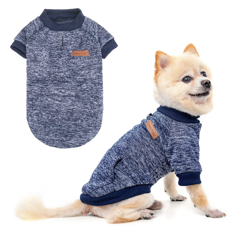 KOOLTAIL Dog Fall Winter Sweater for Small Medium Large Dogs or Cats, Soft & Warm Cold Weather Stylish Clothes, Pet Thickening Coat (XS/S/M/L, Pink/Navy/Grey) X-Small Navy - PawsPlanet Australia