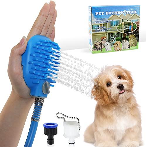 Petsaying Pet Bathing Tool - Pet Shower Sprayer and Scrubber in One for Grooming Dogs and Cats - Indoor Outdoor One Hand Dog Bathing Use–Dog Wash with Hose and Shower Attachment - PawsPlanet Australia