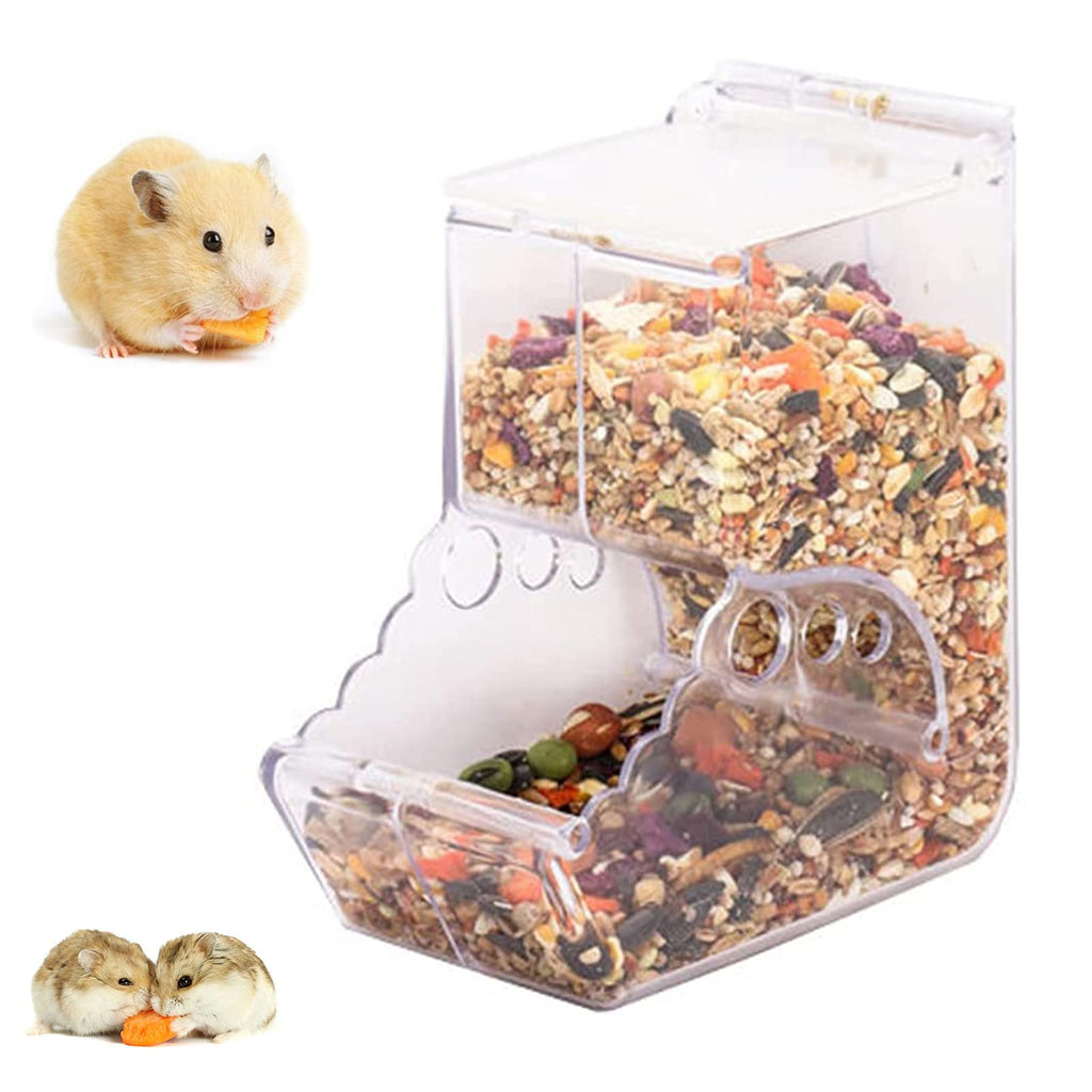 Hamsters Feeder Small Animals Guinea Pig Hay Feeder,Hamster Food Dispenser,Fixed Food Bowl,Automatic Feeder Acrylic Transparent Auto Dispensers - PawsPlanet Australia