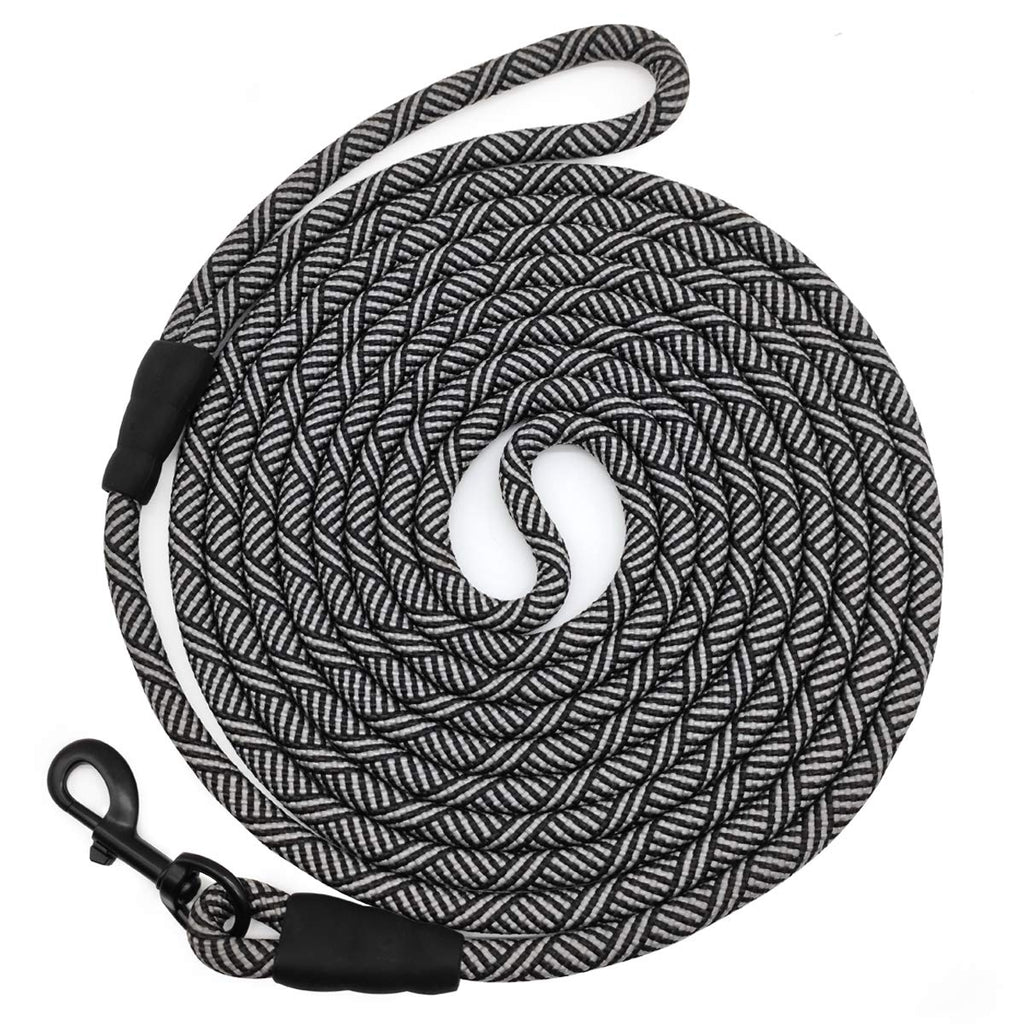 Mycicy Long Rope Leash for Dog Training 12/15/22/30/36/50/60/80/100ft, Check Cord Recall Training Agility Lead for Large Medium Small Dogs, Great for Training, Playing, Camping, or Backyard 8mm*12ft Black - PawsPlanet Australia