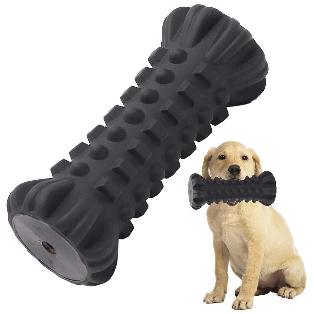 XY-WQ Dog Squeaky Toys, Rubber Chew Bones with Squeaker, Almost Indestructible Tough Durable Pet Stick Toys for Aggressive Chewers, Puppy, Medium and Large Breed (Bone-Like Shaped) Black - PawsPlanet Australia