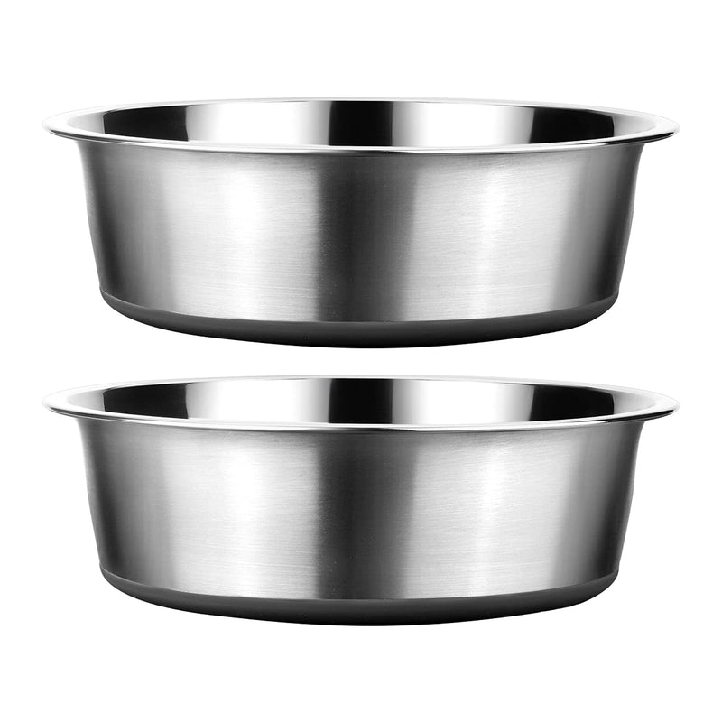 Stainless Steel Metal Dog Bowls | Nonslip Rubber Bottom Design | Ideal Food Water Bowls Set for Small, Medium, and Large Sized Dogs For Small Dog Breeds A_2 Pack Bowls - PawsPlanet Australia