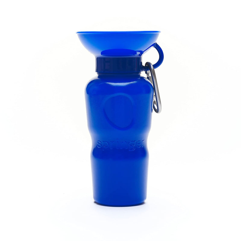 Springer Classic Travel Dog Water Bottle – 22 oz Portable Water Bottle for Dogs with Patented Leak-Proof Design for Dog Walking, Hiking and Traveling, BPA-Free Materials Indigo - PawsPlanet Australia