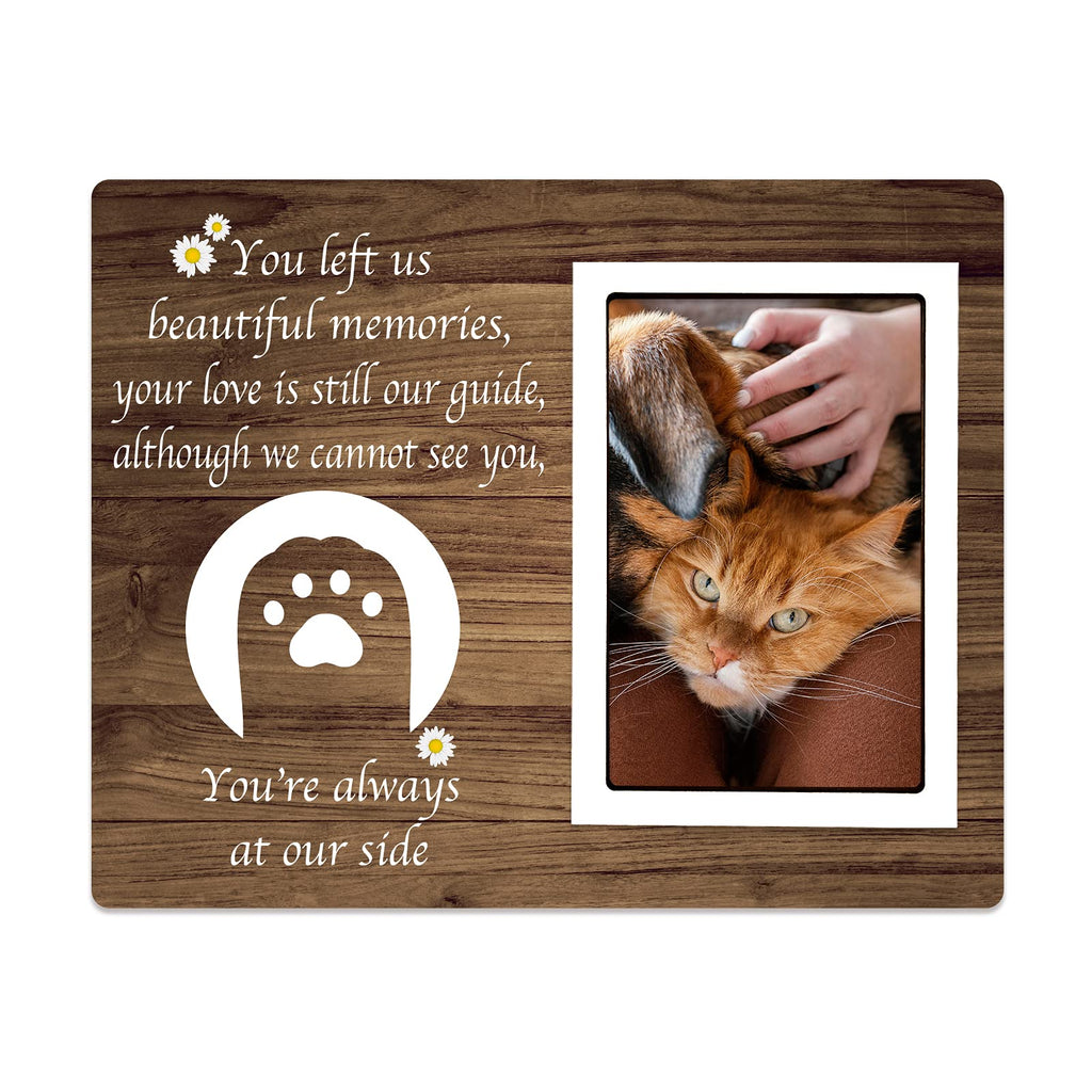 Cat Memorial Picture Frame - Sympathy Gifts for Loss of Pet, Pet Memorial Picture Frame 4x6 Inch for Cat Passed Away Gift, Pet Remembrance Gift, Paw Prints, Pet Loss Gifts cat 9851 - PawsPlanet Australia