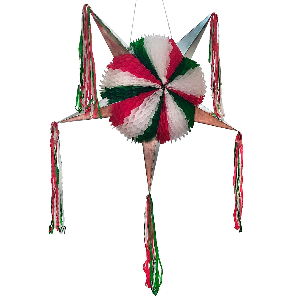 Mexican Independence Day Party Decoration Pinata Large Green, White Red 5-Point Star Foldable Pinata - Fiesta Mexicana 16th of September Piñata, Christmas, Posada, Cinco de Mayo Party Decor Pinata - PawsPlanet Australia