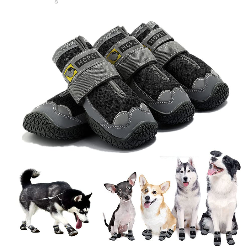 AngelHouse,Dog Shoes,Dog Booties for Snow,Sturdy Non-Slip Sole, hot Road Dog Boots, Breathable and Reflective, Suitable for Medium and Large Dogs. Black Size 2:（2.36"*1.77")(L*W) - PawsPlanet Australia