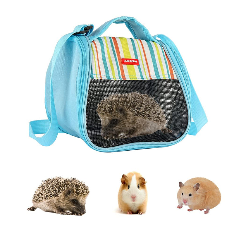 PIXRIY Hamster Carrier Bag for Small Animals Guinea Pig Squirrel Chinchilla Travel Bag Outgoing Bag Portable and Breathable Blue - PawsPlanet Australia