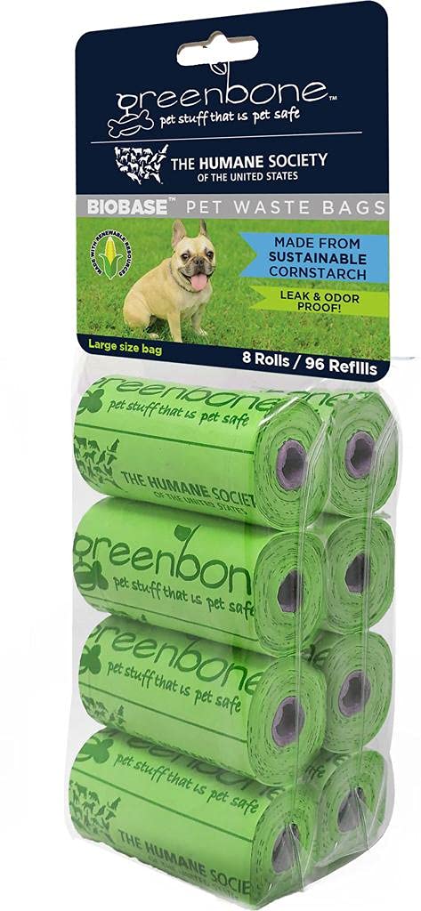 Greenbone BIOBASE Pet Waste Bags 13"x9" GREEN OR BLUE - PawsPlanet Australia