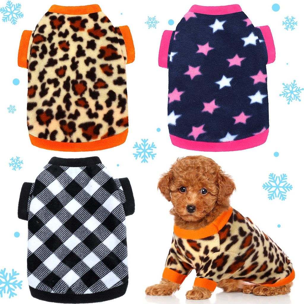 3 Pieces Winter Dog Clothes Warm Dog Shirts Soft Fleece Puppy Clothes Colorful Thickening Dog Pajamas Winter Outfits Dog Sweater for Small Pets Dog Cat Chihuahua Teddy Lovely Pattern - PawsPlanet Australia