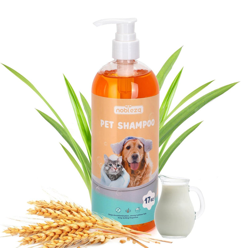 Dog Shampoo, Nobleza pH Balance Cat Shampoo for Sensitive Skin Discomfort Relieve, Deodorizing Moisturizing Cleansing Soothing Oatmeal Shampoo for Dogs, Puppies and Kittens, 17oz - PawsPlanet Australia