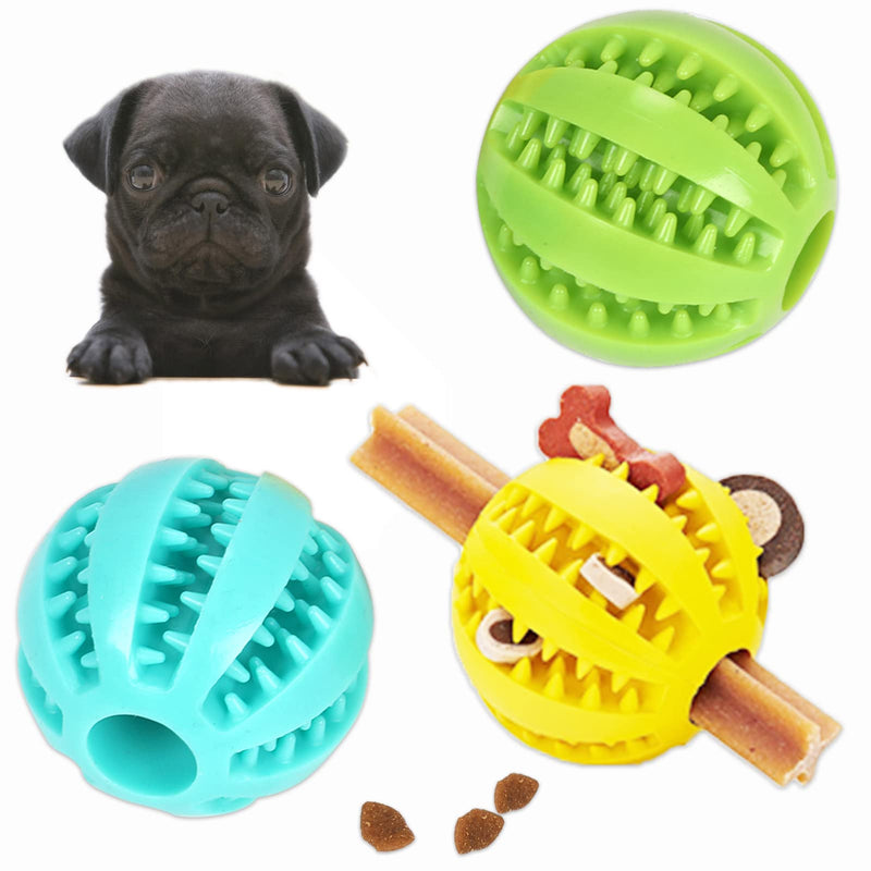 tipatyard 3 Pcs Dog Treat Ball,Interactive Dog Toys for Teething/Food Dispensing.Dog Rubber Intellectual Balls for Puppy Medium Dog Cat Training IQ Puzzle Toys - PawsPlanet Australia