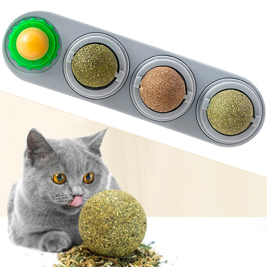 Backagin Catnip Ball for Cats Wall, Catnip Wall Toys, Edible Kitty Toys for Cats Lick, Kitten Chew Toys, Teeth Cleaning Dental Cat Ball Toy, Cat Toy Interactive Ball, Cat Kicker Toy, Catnip Cat Toys - PawsPlanet Australia