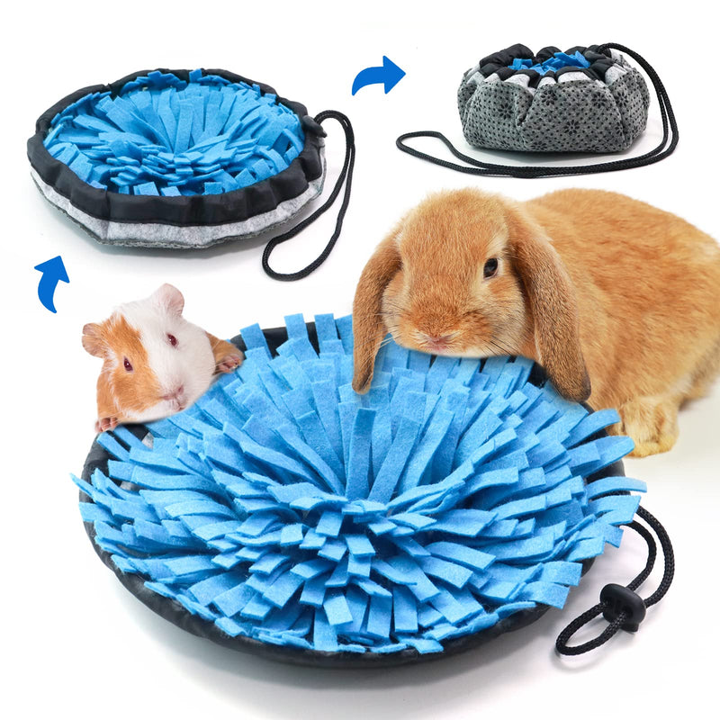 Rabbit Foraging Mat, Interactive Feed Game for Boredom, Small Pet Puzzle Toy, OVMKOV 9.44" x 9.44" Polar Fleece Snuffle Pad Bed Nosework Feeding Mat for Bunny Hamster Guinea Pigs Ferrets Chinchillas - PawsPlanet Australia