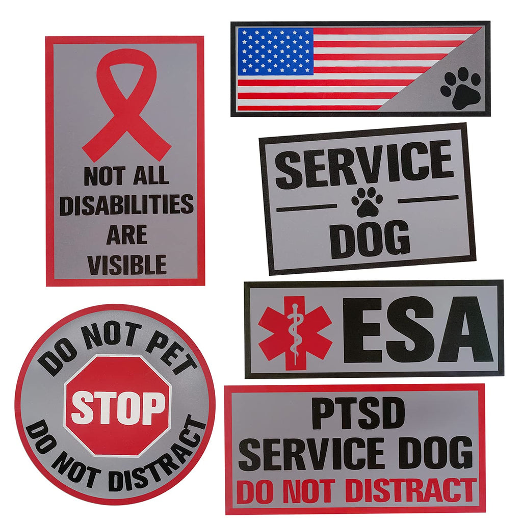Service Dog Patches Reflective Dog Patches with Hook Backing,Removable Tactical Dog Vest Harness Patches,Dog Patches Set of in Training US Flag with Paw,ESA,Do Not Pet - PawsPlanet Australia