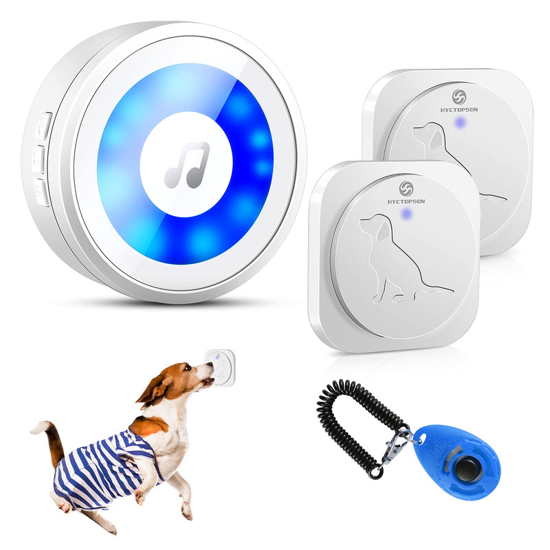 HYCTOPSON Dog Door Bell for Potty Training Wireless Dog Doorbell Touch Buttons Communication Bells for Dogs to Ring to Go Outside 1Receiver + 2Activators White - PawsPlanet Australia