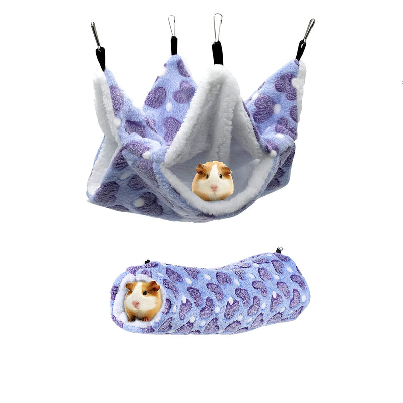 2 Pieces Small Pet Cage Hammock Hanging Tunnel, Guinea Pig Hanging Hammock Rat Tunnel Cage Hideout Cave Toys for Squirrel Chinchilla Guinea Pig Hammock Sleeper Cage Accessories Set - PawsPlanet Australia