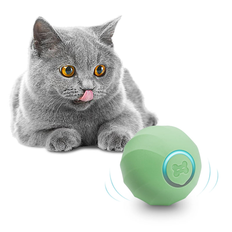 Cat's Interactive Automatic Toy Ball Electronic Rechargeable Cute Smart Toy for Kittens Matcha Green - PawsPlanet Australia