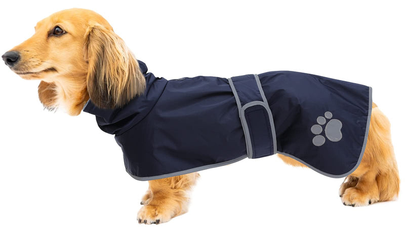 Geyecete Dog Winter Coat Thermal Quilted Dachshund Coat,with Warm Flannel Lining, Waterproof Outdoor Dog Apparel with Adjustable Bands for Small,Medium, Large Dog Navy - PawsPlanet Australia