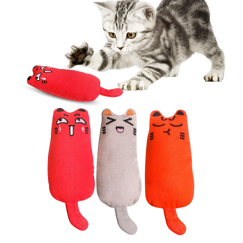 NAODONGLI 3pcs Catnip Toys,Cat Toys for Indoor Cats,Cat Toys Interactive,Cat Chew Toy for Cats,Plush Cat Toy Stuffed with Catnip - PawsPlanet Australia