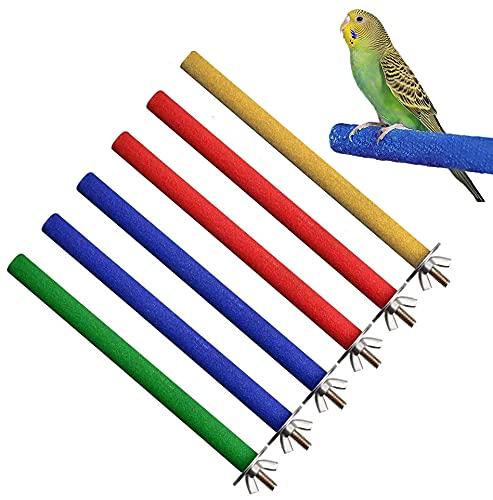AQH Parrot Perch Stand, 6 Pcs Bird Perches Bird Cage Perch Toy, Colorful Paw Grinding Stick Cage Accessories for Parakeets Conures Cockatiels - PawsPlanet Australia