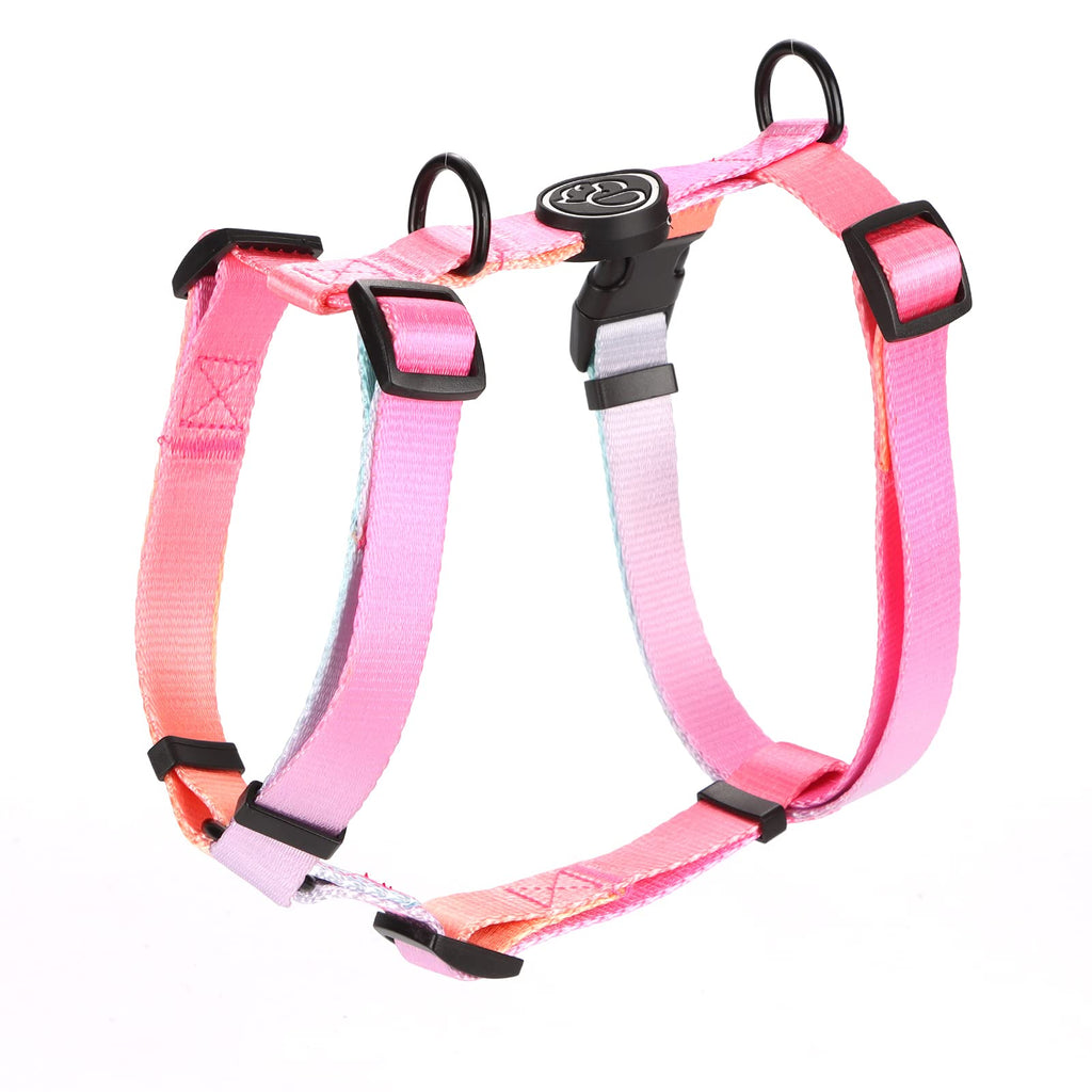 EVERKING Comfortable Dog Harness - Gradient Color No Pull Dog Harness Adjustable Dog Harness Easy Walk Dog Harness with Dog Seatbelt Tether Suitable for Small, Medium and Large Dogs pink S - PawsPlanet Australia