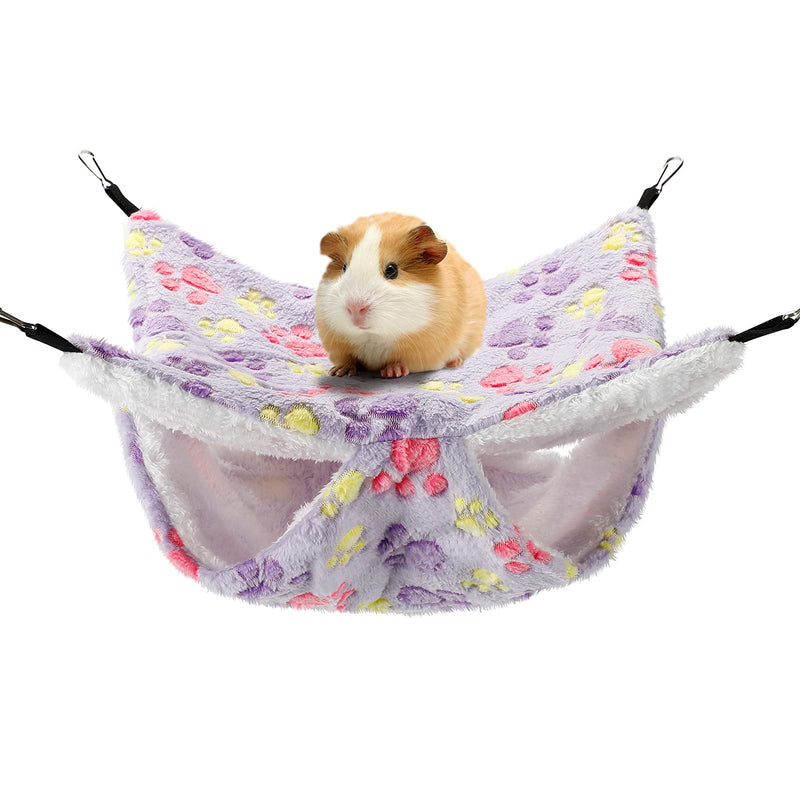 Guinea Pig Hideout Bedding Hamster Accessories Super Soft Hamster Hammock for Small Pet Parrot Ferret Squirrel Rat Sleeping & Playing, 13.3 inch x 13.3 inch, Purple, 1PCS - PawsPlanet Australia