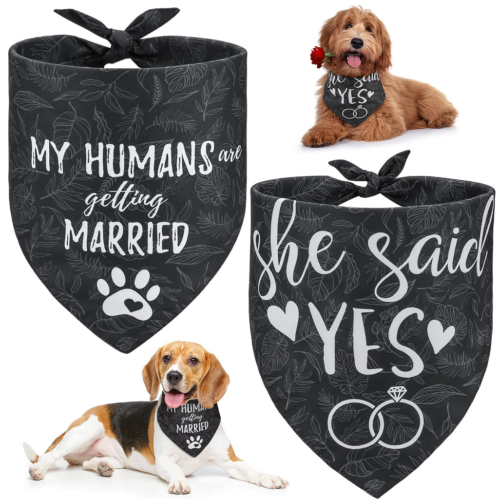 Dog Bandanas Wedding, My Humans are Getting Married She Said Yes Reversible Dog Bandana Scarf for Bridal Party Engagement Announcement Wedding Photo Prop - PawsPlanet Australia