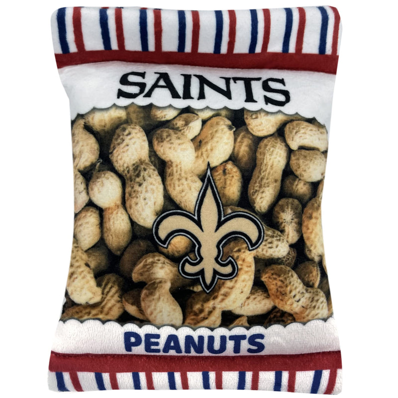 NFL New Orleans Saints Crinkle FINE Plush Dog & CAT Squeak Toy - Cutest Stadium Peanuts Snack Plush Toy for Dogs & Cats with Inner Squeaker & Beautiful Baseball Team Name/Logo - PawsPlanet Australia