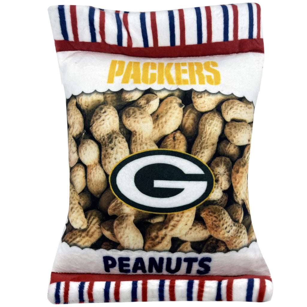 NFL Green Bay Packers Crinkle FINE Plush Dog & CAT Squeak Toy - Cutest Stadium Peanuts Snack Plush Toy for Dogs & Cats with Inner Squeaker & Beautiful Baseball Team Name/Logo - PawsPlanet Australia