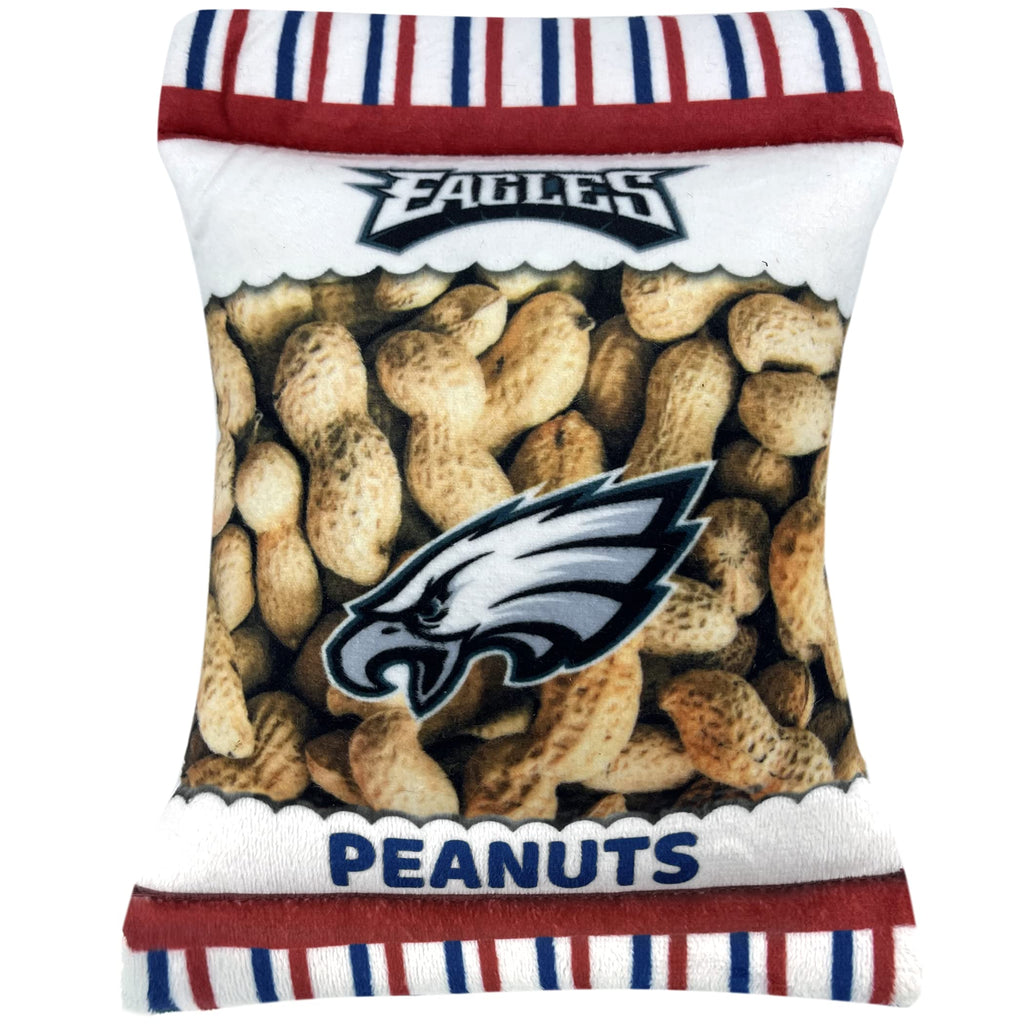 NFL Philadelphia Eagles Crinkle FINE Plush Dog & CAT Squeak Toy - Cutest Stadium Peanuts Snack Plush Toy for Dogs & Cats with Inner Squeaker & Beautiful Baseball Team Name/Logo - PawsPlanet Australia