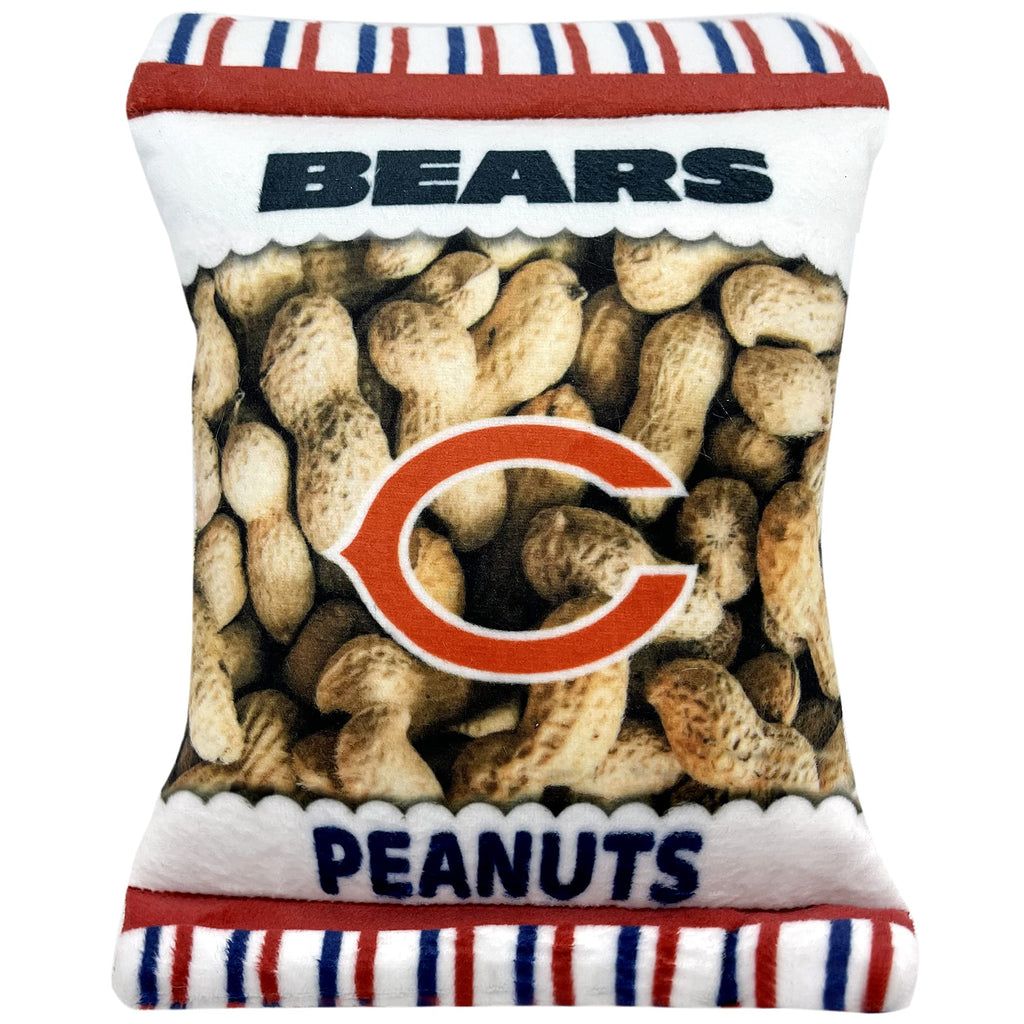 NFL Chicago Bears Crinkle FINE Plush Dog & CAT Squeak Toy - Cutest Stadium Peanuts Snack Plush Toy for Dogs & Cats with Inner Squeaker & Beautiful Baseball Team Name/Logo - PawsPlanet Australia
