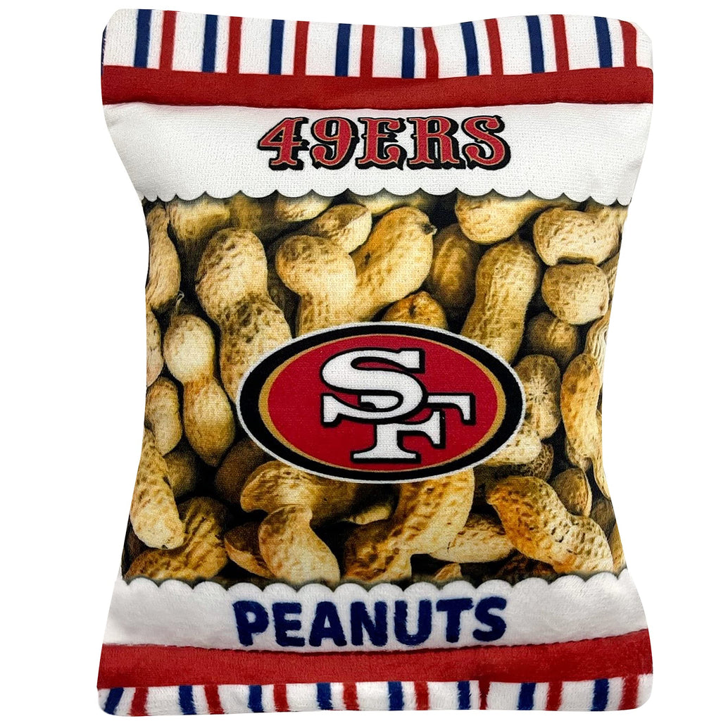NFL SAN Francisco 49ERS Crinkle FINE Plush Dog & CAT Squeak Toy - Cutest Stadium Peanuts Snack Plush Toy for Dogs & Cats with Inner Squeaker & Beautiful Baseball Team Name/Logo - PawsPlanet Australia