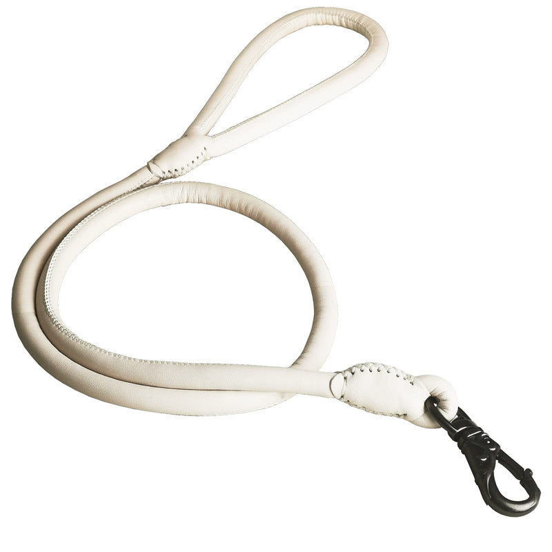 Tellpet Durable PU Leather Dog Leashes for Small Medium Large Dogs, 4 Foot 1/2" Beige - PawsPlanet Australia